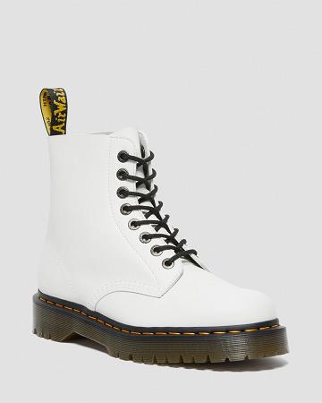 Botas con Cordones Dr Martens 1460 Pascal Bex Pisa Cuero Mujer Blancos | MX 596GSO